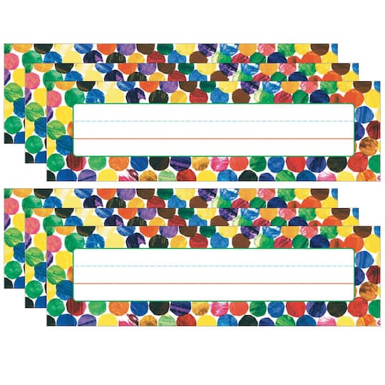 Carson Dellosa® 9.5" x 2.88" Education Eric Carle Dots Desk Nameplates, 6 Packs of 36
